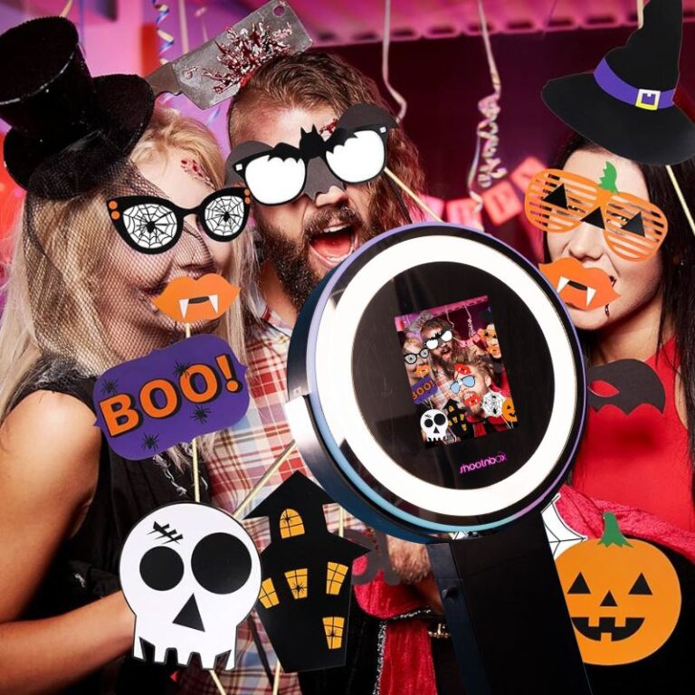 borne photobooth ring light soirée entreprise halloween