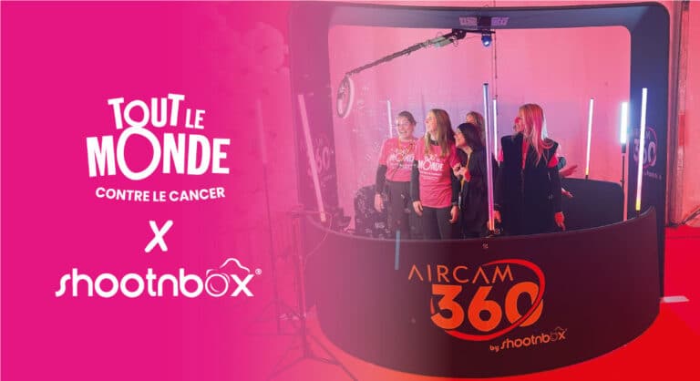 animation photo aircam 360 videobooth gala noel tout le monde contre le cancer photobooth groupe femme ring light tournante