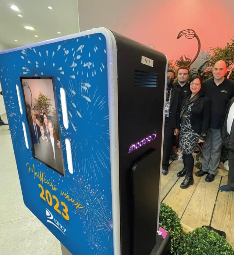 meilleurs voeux mairie drancy personnel photobooth bleu personnalisé shootnbox collectivité borne selfie