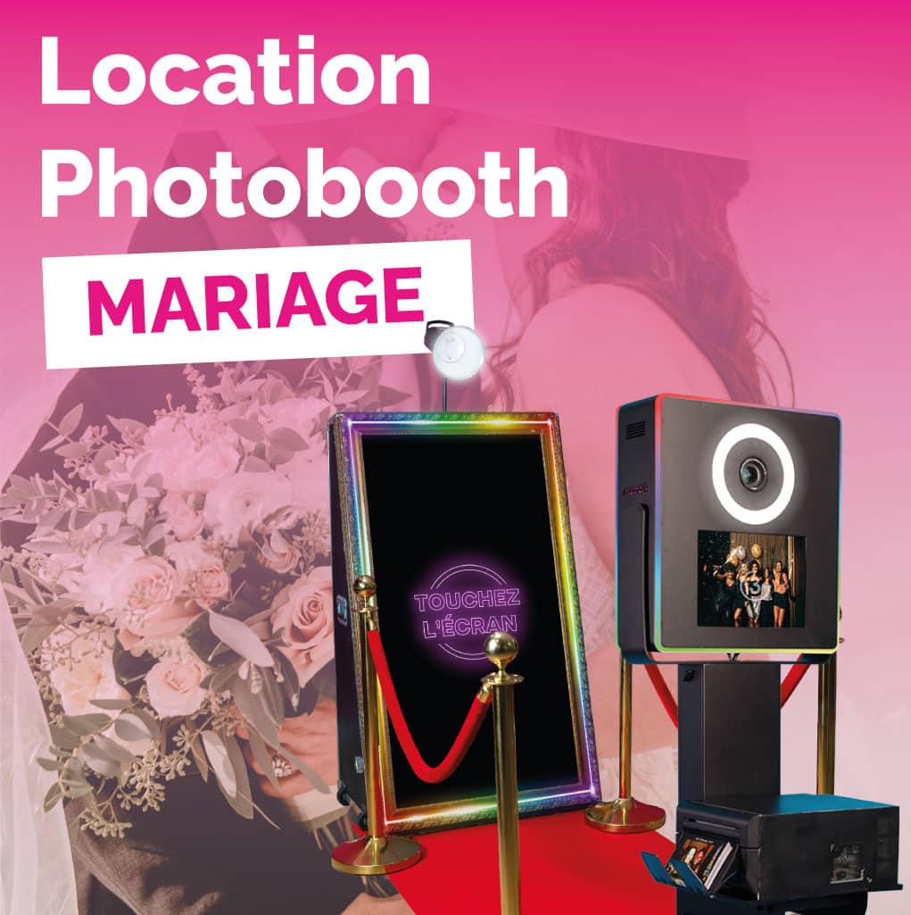 location photobooth mariag shootnbox borne photo miroir vegas impression tapis rouge bouquet