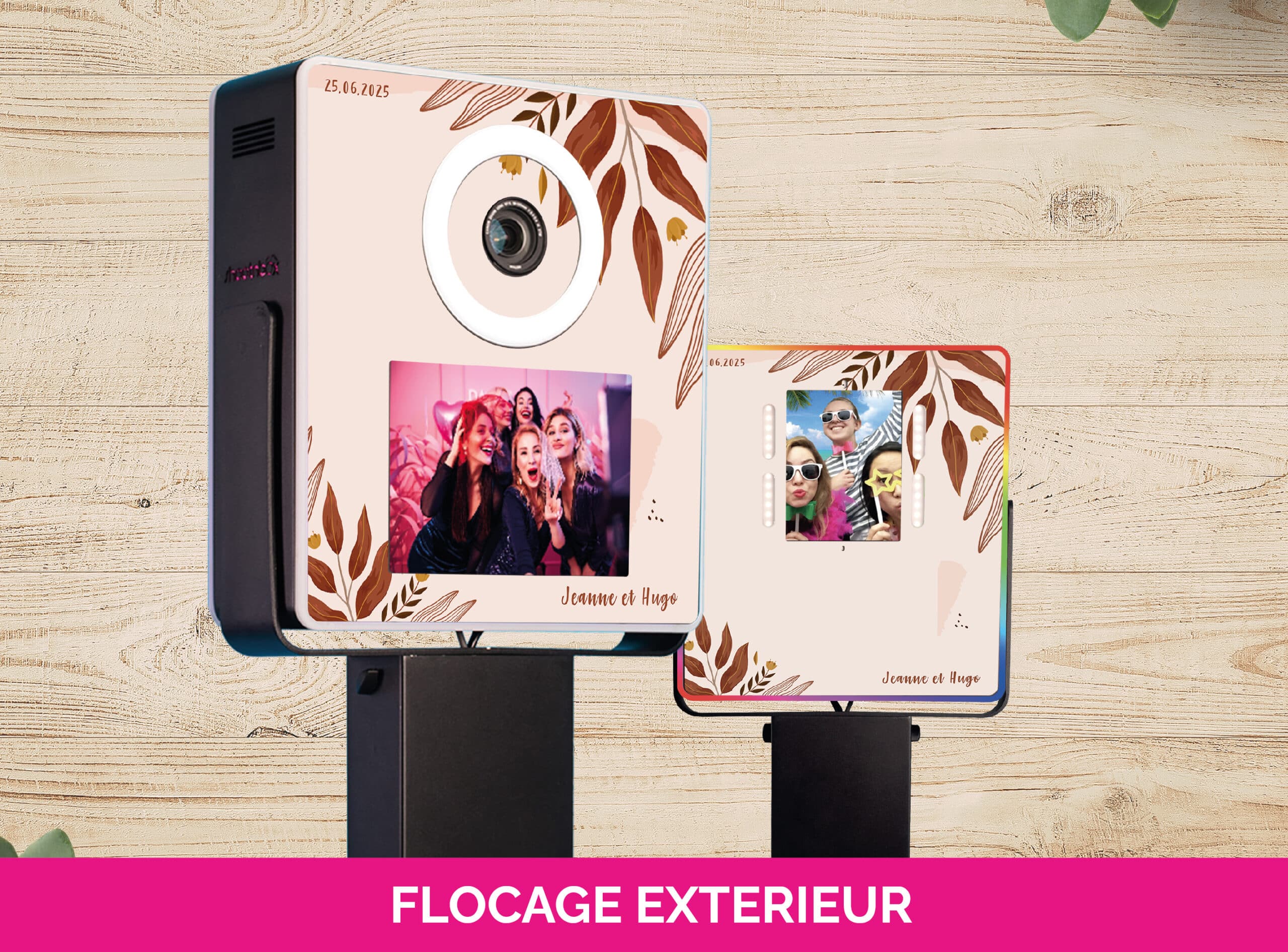 Flocage vinyle personnalisé sur une borne photobooth Shootnbox