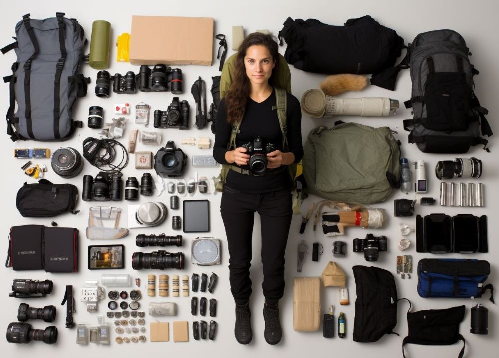 reportage photo photographe équipement materiel nikon sac à dos rangement trepied accessoires