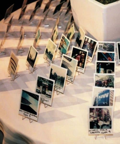 plan de table mariage photo polaroid support table ronde
