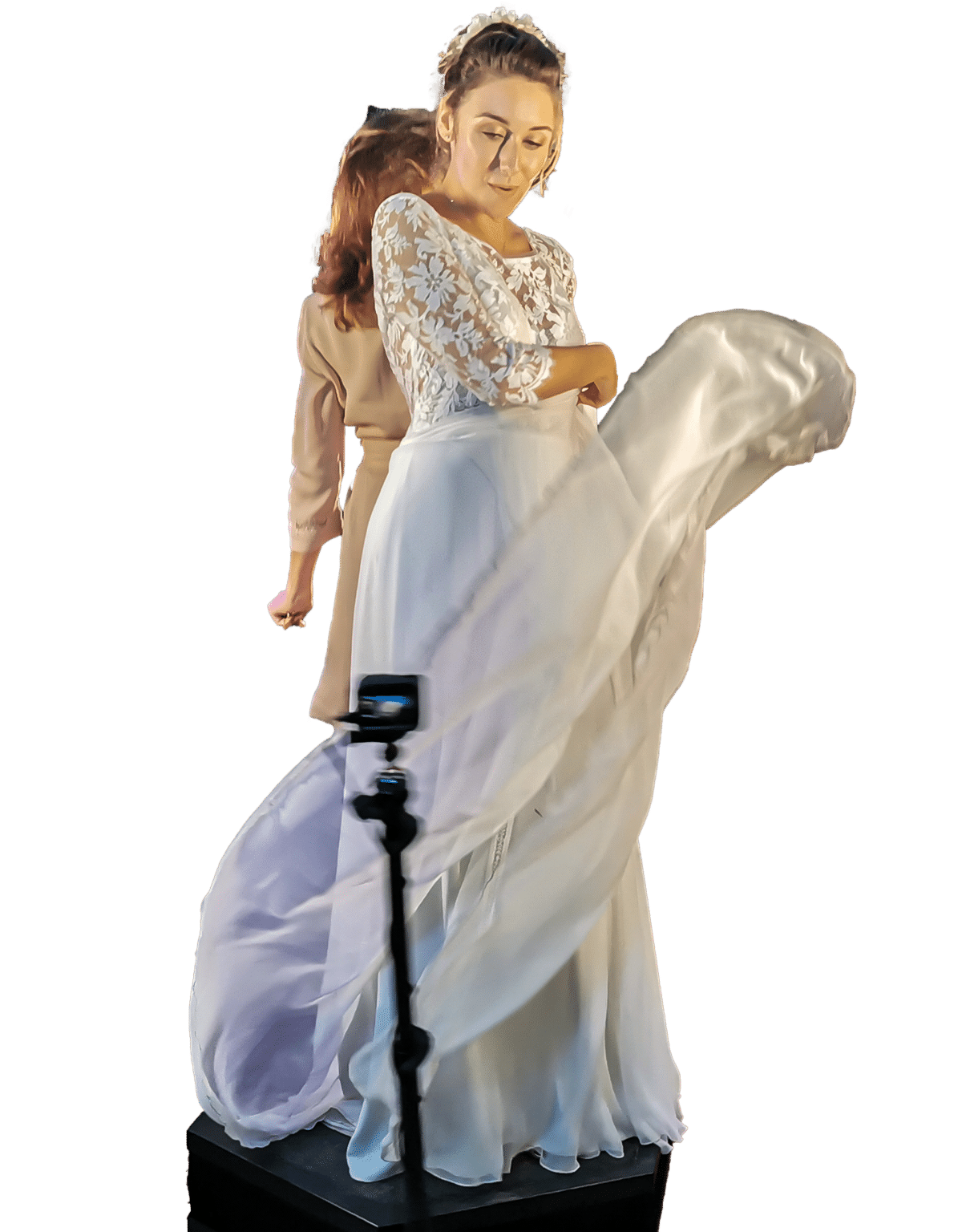 robe mariée spinner photobooth 360 caméra gopro mariage animation video plateforme