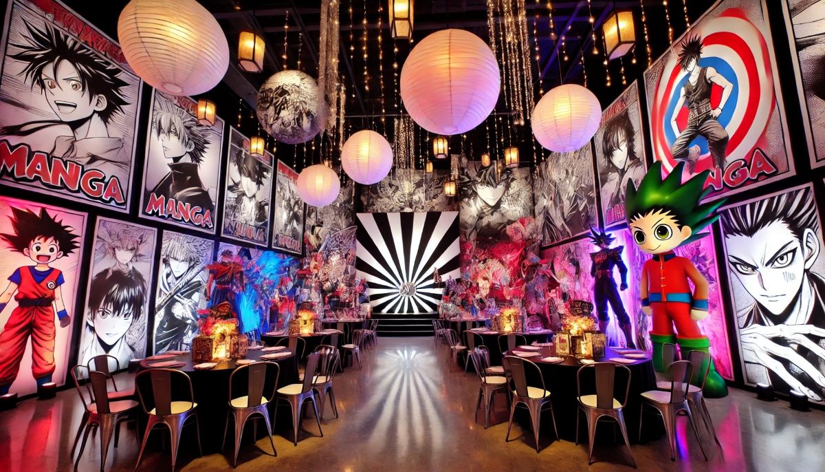 Anniversaire manga : décoration de fête sur le thème des animés