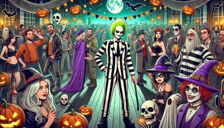 illustration soirée halloween déguisement bettlejuice michael keaton costume