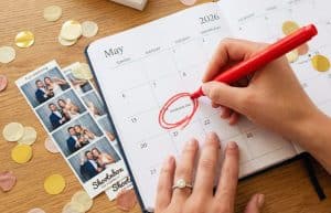 meilleures dates calendrier mariage 2026 été ascension pont bague fiançailles entouré en rouge