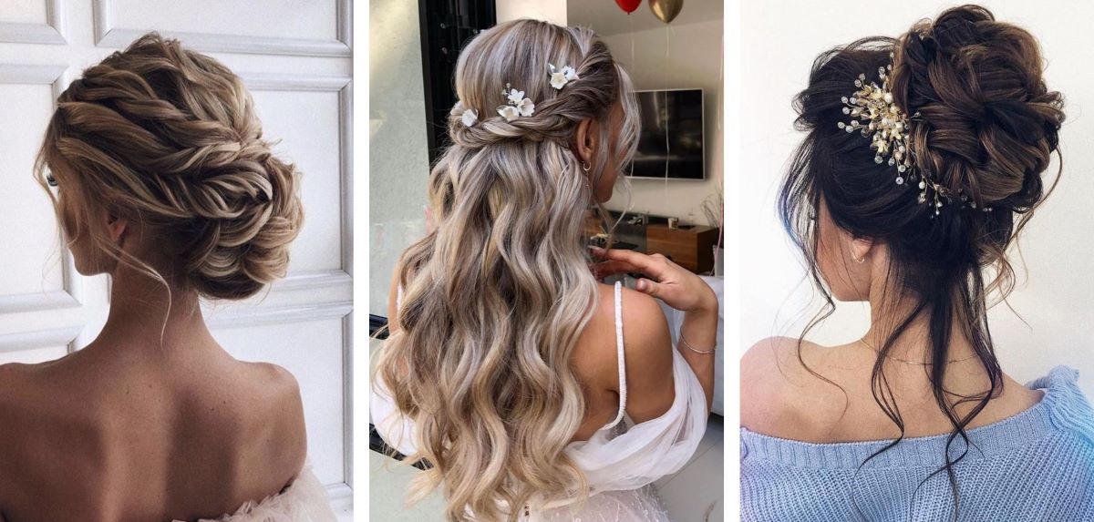 différent look style coiffure pour la mariée chignon tresse cheveux long vue de dos nuque