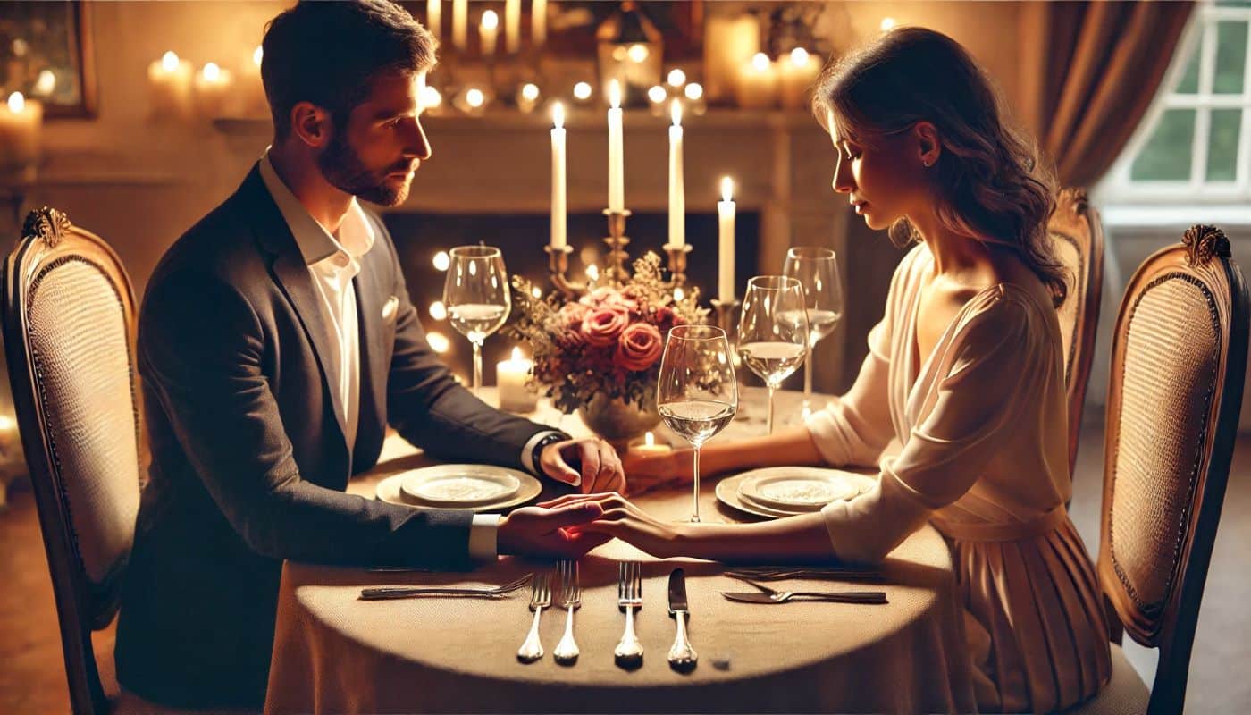 4 ans de mariage : couple célébrant au restaurant
