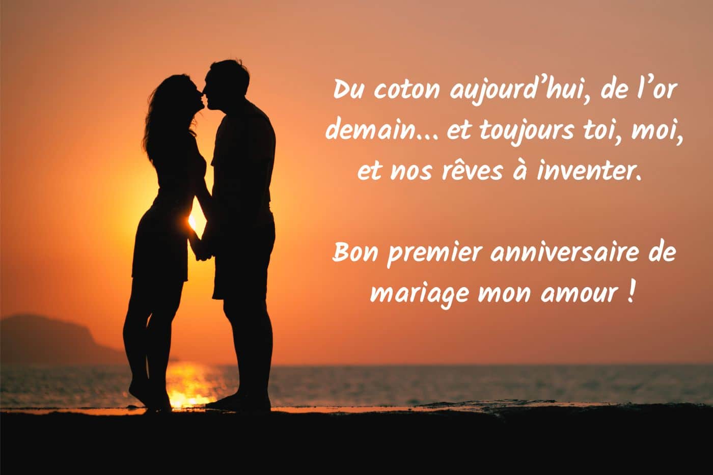 texte citation poème anniversaire de mariage 1 an noces de coton