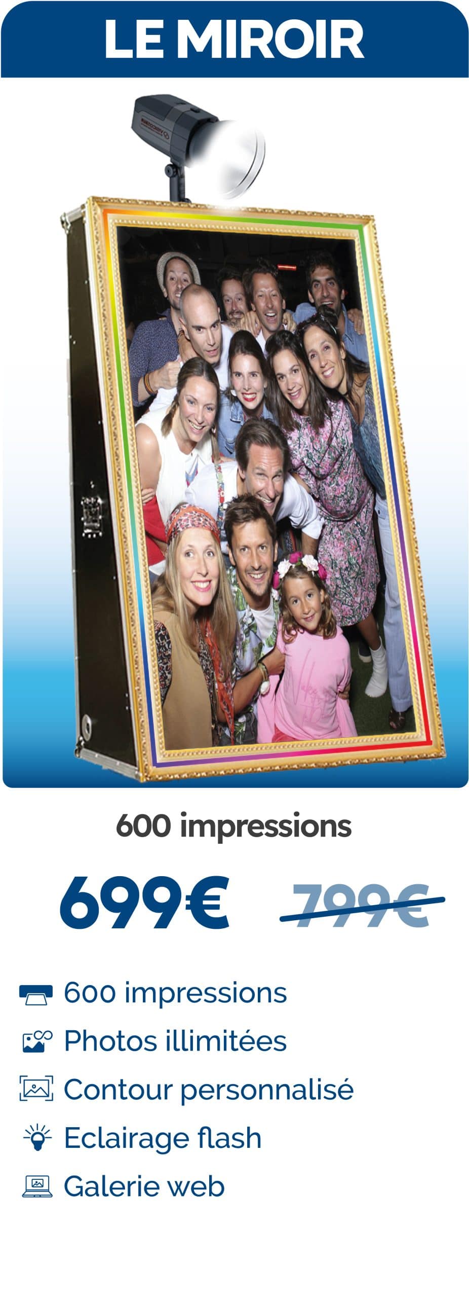 location photobooth premium miroir portrait photo plain pied groupe flash externe professionnel