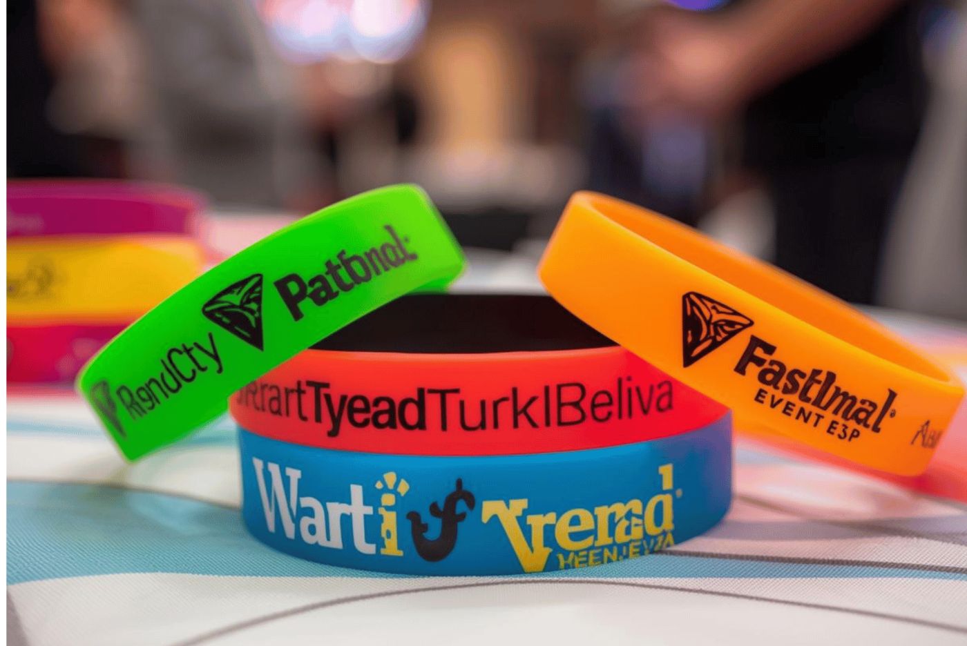 bracelet festival pas cher et personnalisé couleur plastique caoutchouc silicone