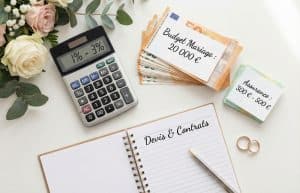 Illustration du coût d'une assurance mariage représentant entre 1% et 3% du budget total de l'événement.