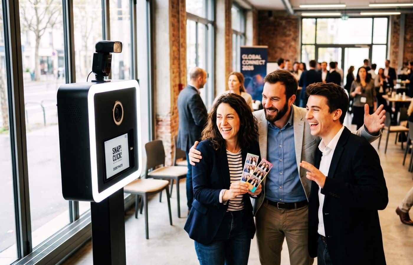 Animation photobooth lors d'un afterwork d'entreprise