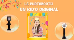 animation anniversaire enfant photobooth petite fille avec couronne sur la tête borne selfie photobooth ringlight