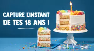 gateau anniversaire 18 ans bougie rainbow cake layer fond bleu