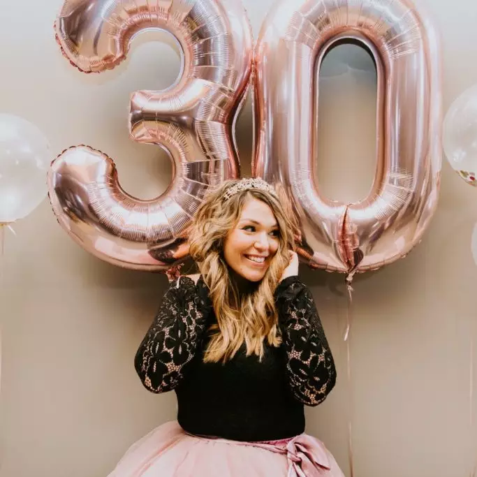 anniversaire femme 30 ans ballon gonflable rose or