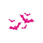 logo halloween rose chauve souris