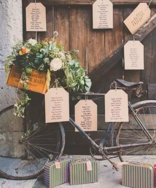 plan de table mariage vintage vélo ancien original retro style bohème